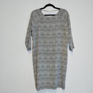 Garnet Hill Silk Black and White Abstract Contemporary Print Dress Sz 4